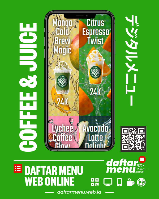 QR Menu Minuman Kekinian Coffee & Fruit - Juice