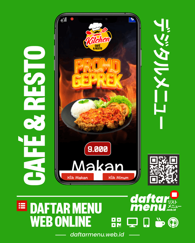 Website Menu Kitchen Cafe & Resto dengan QR Code
